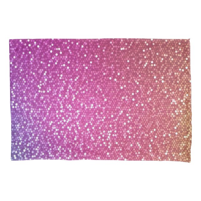 Hexagonal Glitter Rainbow Gradient Pillowcase (Front-Left)