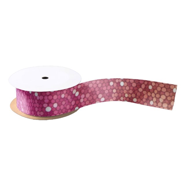 Hexagonal Glitter Rainbow Gradient Satin Ribbon (Spool)