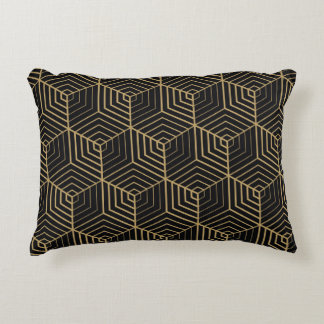 Hexagonal Harmony: Art Deco Elegance Decorative Cushion