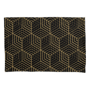 Hexagonal Harmony: Art Deco Elegance Pillowcase
