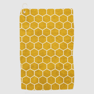 Hexagonal Hexagon Pattern Yellow Golf Towel
