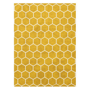 Hexagonal Hexagon Pattern Yellow Tablecloth