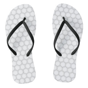 Hexagonal japanese traditional pattern black line thongs