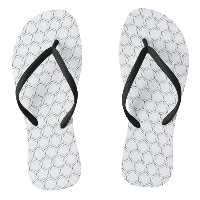 Hexagonal japanese traditional pattern black line thongs (Footbed)