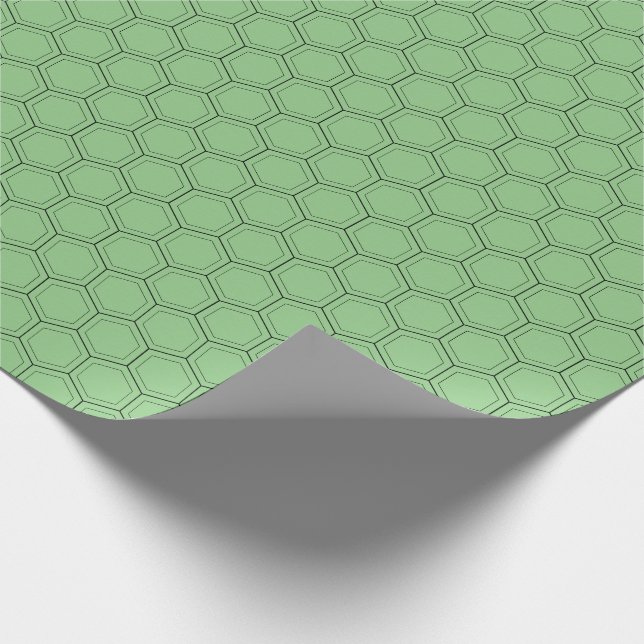 Hexagonal japanese traditional pattern black line wrapping paper (Corner)