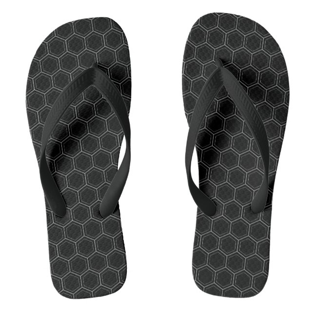 Hexagonal japanese traditional white line pattern thongs (Footbed)