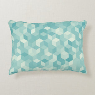 Hexagonal light blue seamless pattern decorative cushion