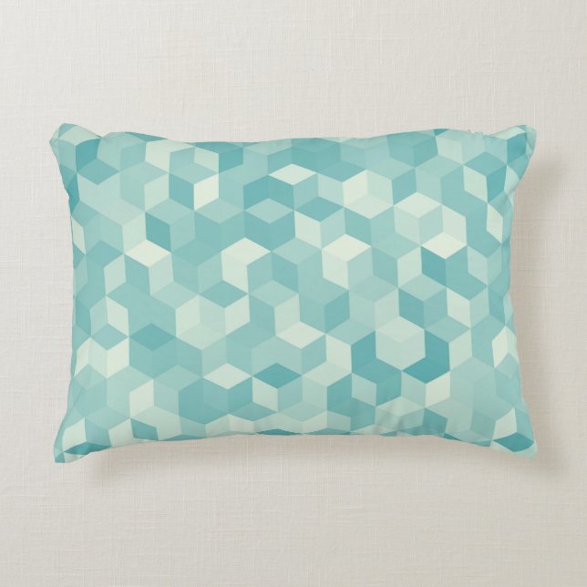 Hexagonal light blue seamless pattern decorative cushion (Front)