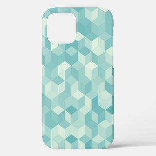 Hexagonal light blue seamless pattern iPhone 12 case