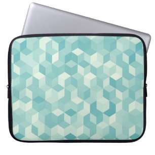 Hexagonal light blue seamless pattern laptop sleeve