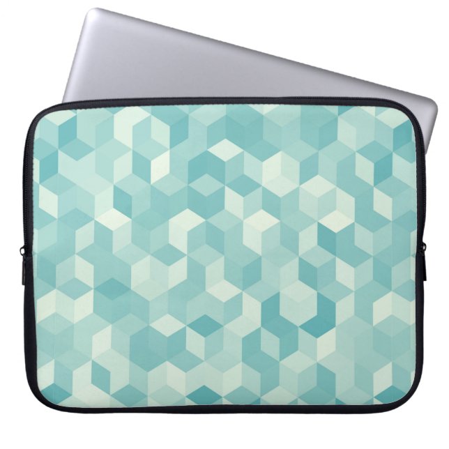 Hexagonal light blue seamless pattern laptop sleeve (Front)