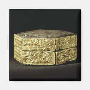 Hexagonal pyxis decorated with animals magnet