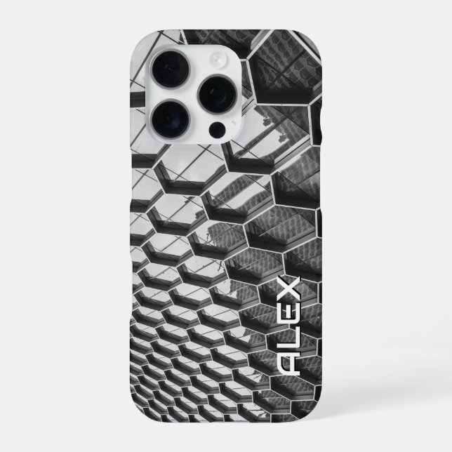 Hexagonal Window Pattern – Architectural Detail  iPhone Case (Back)