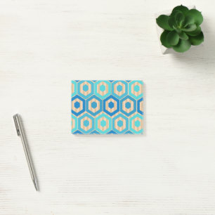 Hexagons and Stripes – Sea and Sand Post-it Notes