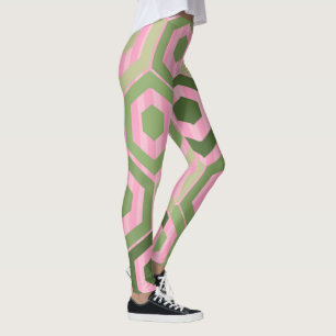Hexagons and Stripes – Spring Blooms Leggings