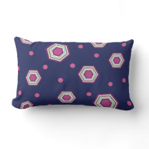 Hexagons Blue Lumbar Pillow