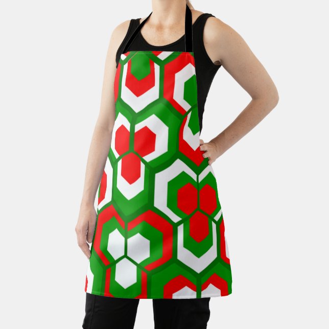 Hexagons Flowers Apron (Insitu)