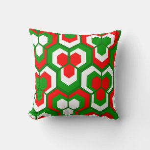 Hexagons Flowers Cushion