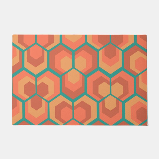 Hexagons Flowers  Doormat (Front)