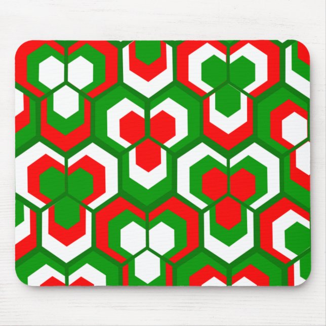 Hexagons Flowers  Mouse Pad (Front)