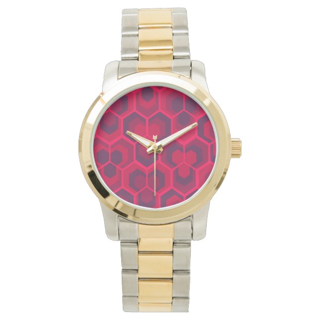 Hexagons Flowers Watch (Front)