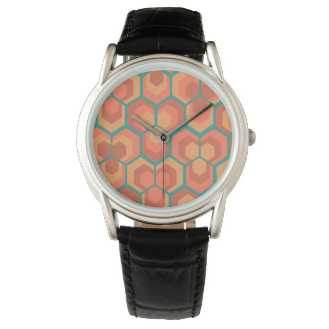 Hexagons Flowers  Watch (Front)