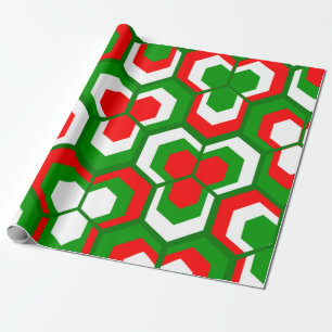 Hexagons Flowers Wrapping Paper