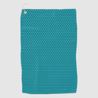 Hexagons on turquoise Background Golf Towel