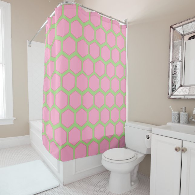 Hexagons Shower Curtain (In Situ)