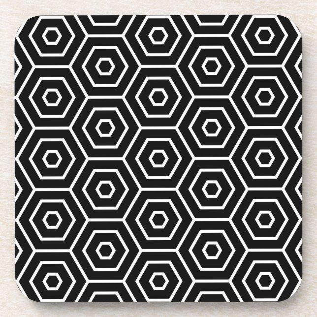 Hexagons texture geometric pattern coaster (Front)