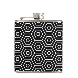 Hexagons texture geometric pattern hip flask