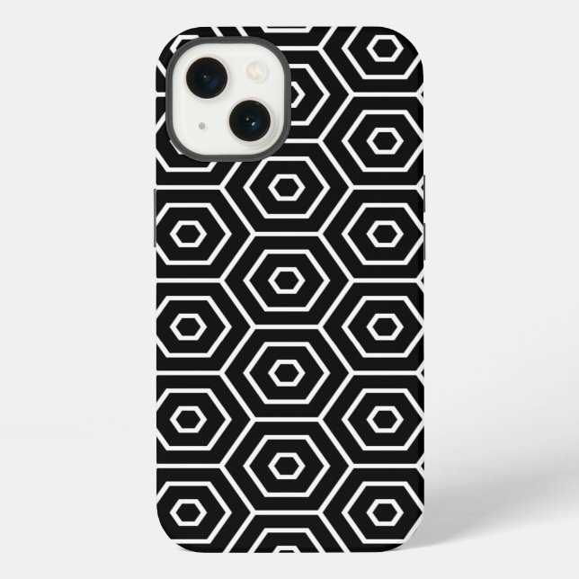 Hexagons texture geometric pattern iPhone case (Back)