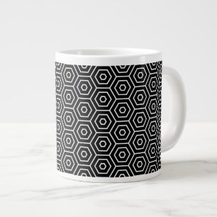 Hexagons texture geometric pattern large coffee mug