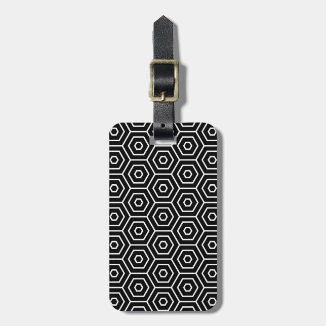 Hexagons texture geometric pattern luggage tag (Front Vertical)