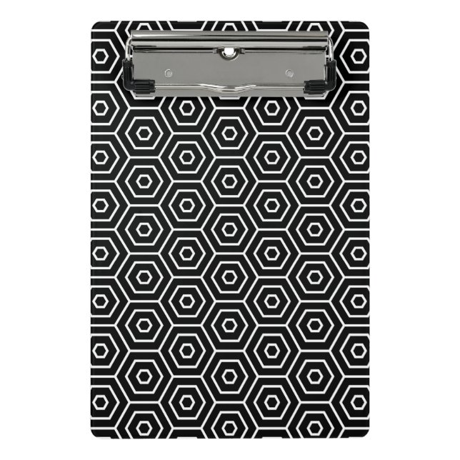 Hexagons texture geometric pattern mini clipboard (Front)