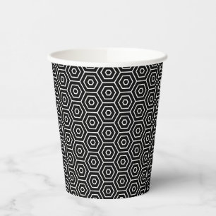 Hexagons texture geometric pattern paper cups