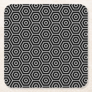 Hexagons texture geometric pattern square paper coaster