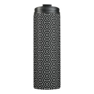 Hexagons texture geometric pattern thermal tumbler