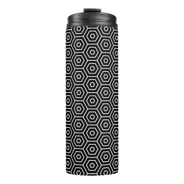 Hexagons texture geometric pattern thermal tumbler (Front)