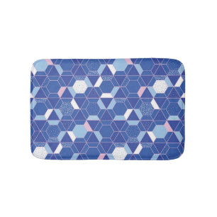 Hexagons, triangles: geometric abstract pattern. bath mat