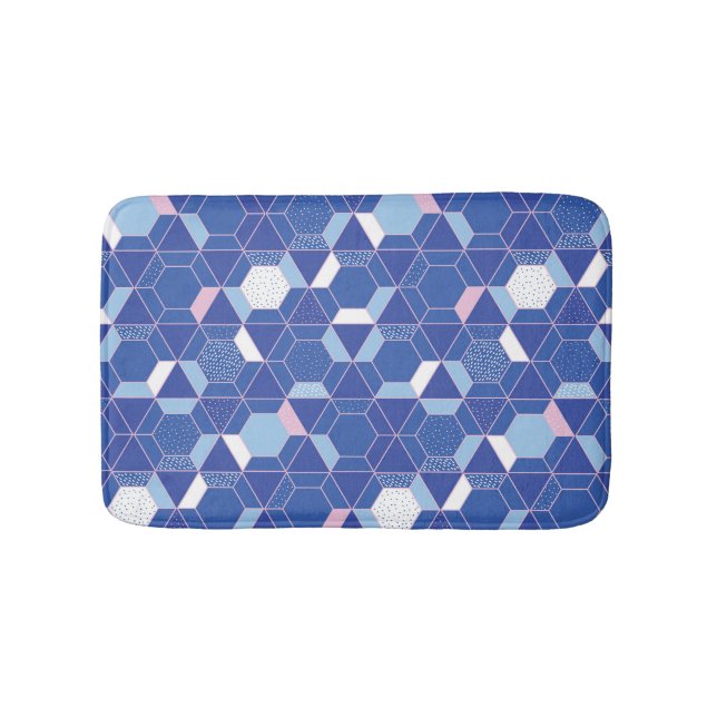 Hexagons, triangles: geometric abstract pattern. bath mat (Front)
