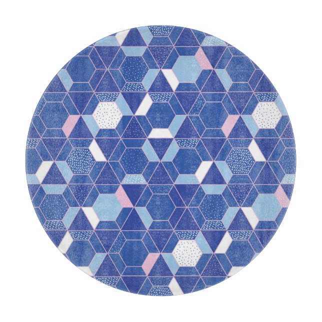 Hexagons, triangles: geometric abstract pattern. cutting board (Front)