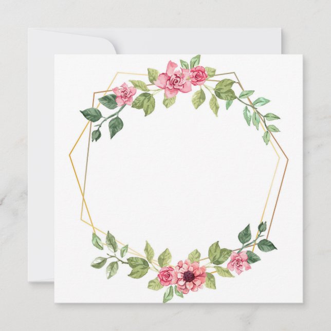 Hexagons with Flowers Announcement (Front)
