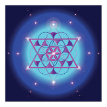 Hexagram, flower Sacred geometry ultra violet blue