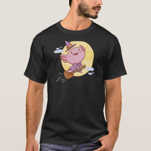 HEXALOTL Funny Axolotl Witch Halloween Kawaii Meme T-Shirt