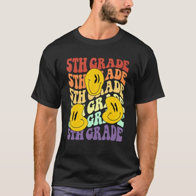 Hey 5th Fifth Grade Teacher Back To School Retro S T-Shirt (Front)