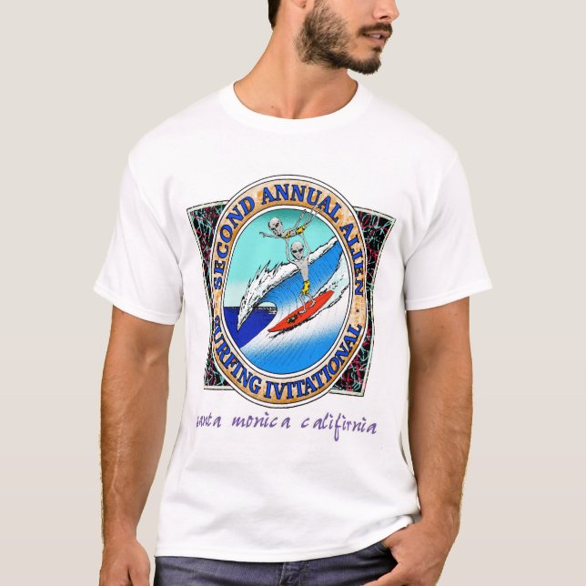 Hey, Aliens Can Surf Too T-Shirt (Front)
