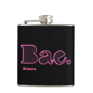 Hey Bae. girlfriend boyfriend slang Hip Flask