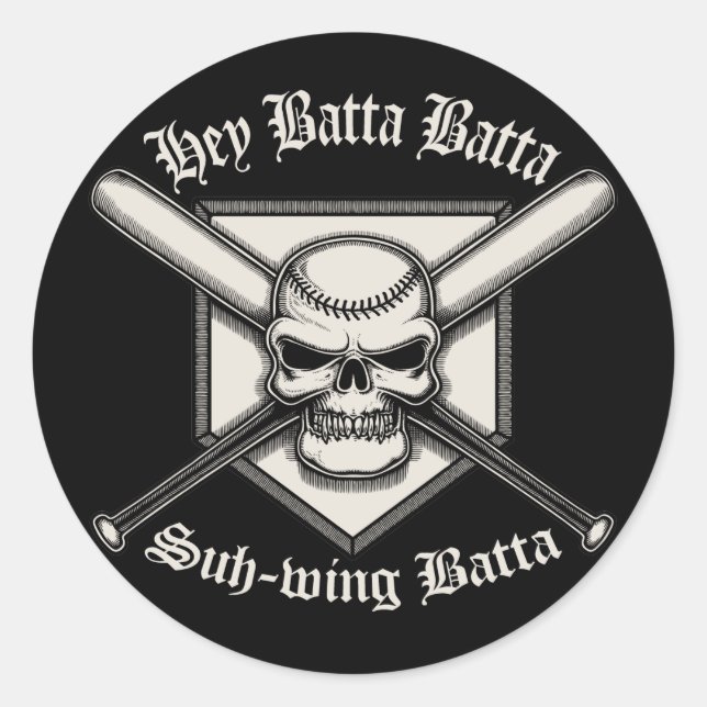 Hey Batta Batta Classic Round Sticker (Front)