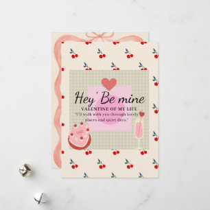 Hey" Be My Valentine  Holiday Card